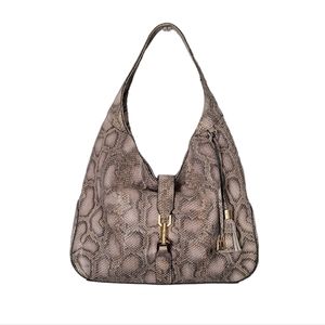 G.I.L.I. Got It Love It Large Leather Python Snake Slouchy Hobo Bag Tote…